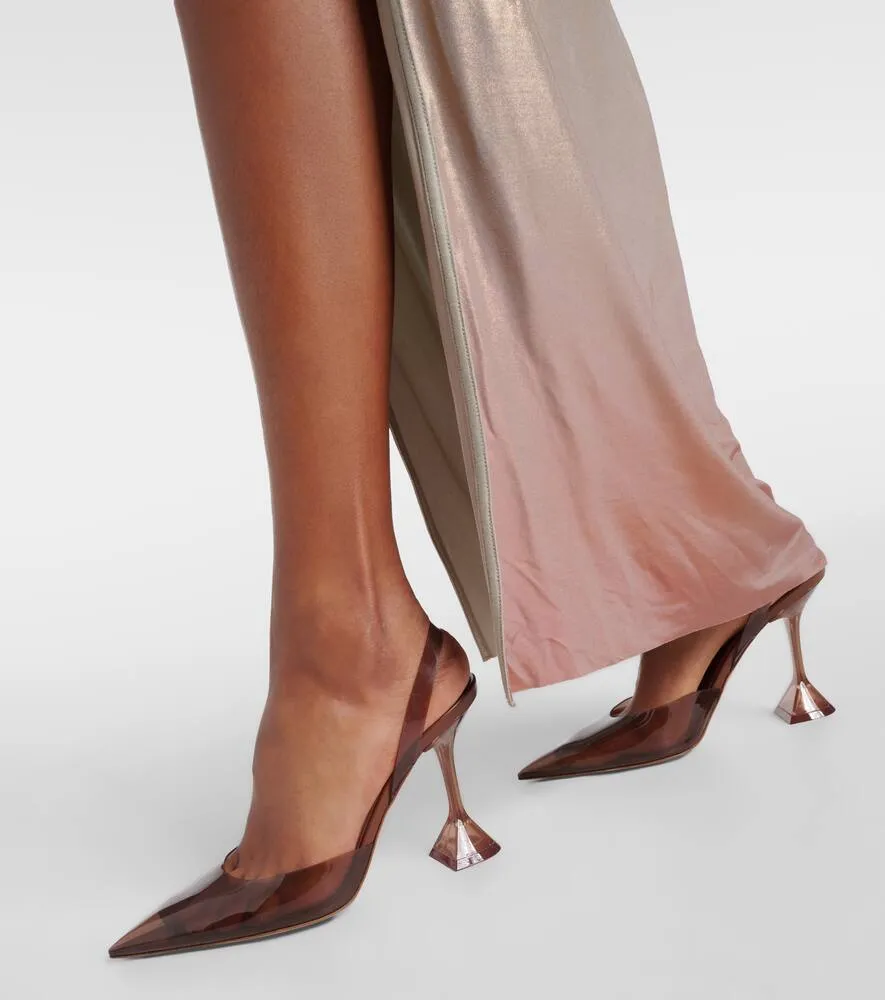 Amina Muaddi Holli 95 PVC slingback pumps