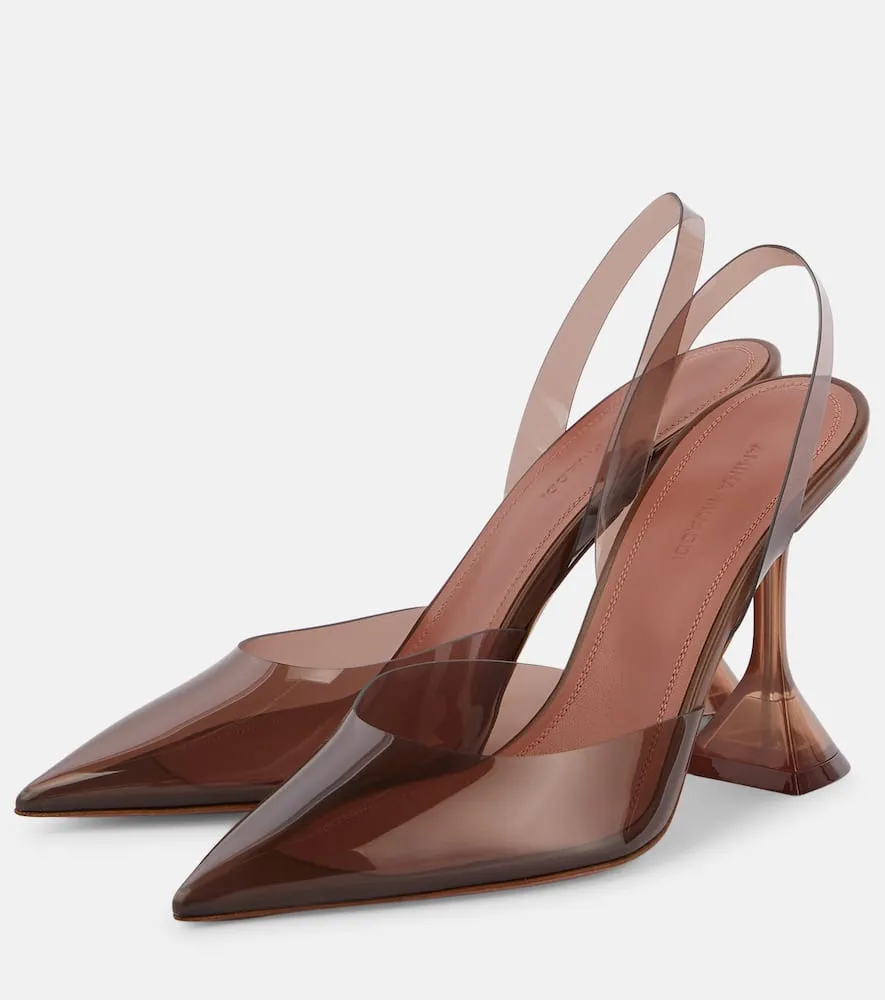 Amina Muaddi Holli 95 PVC slingback pumps