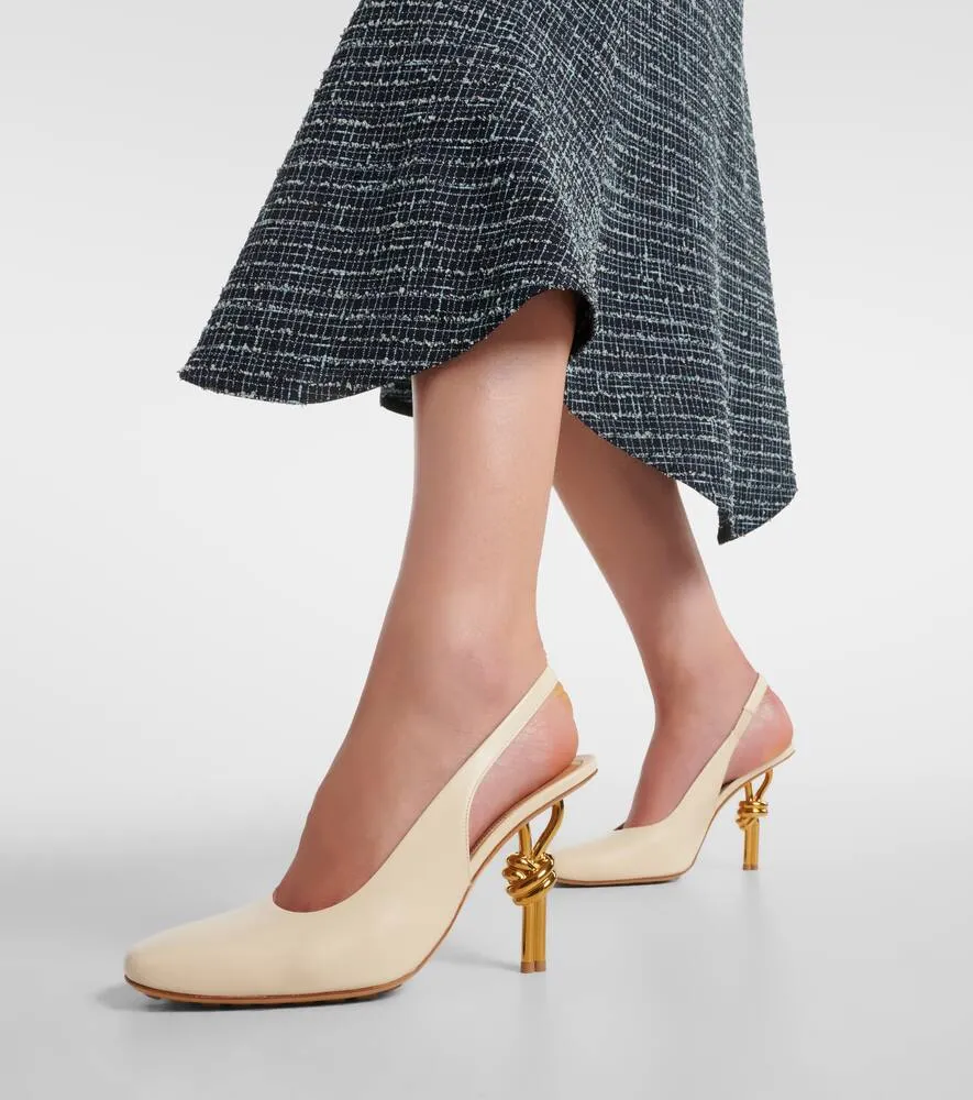 Bottega Veneta Knot leather slingback pumps