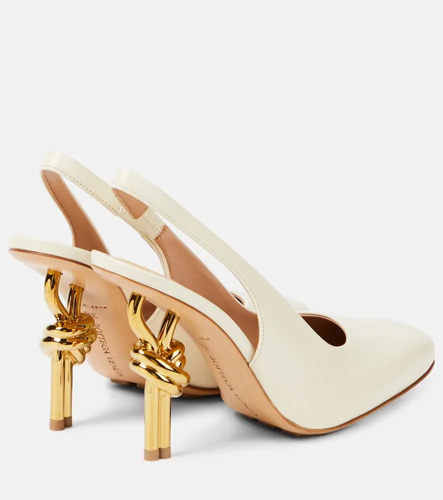 Bottega Veneta Knot leather slingback pumps