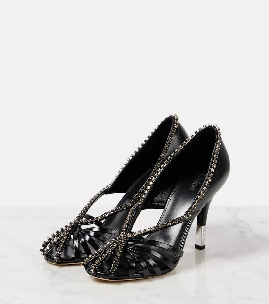Chloe Leonie embellished leather pumps