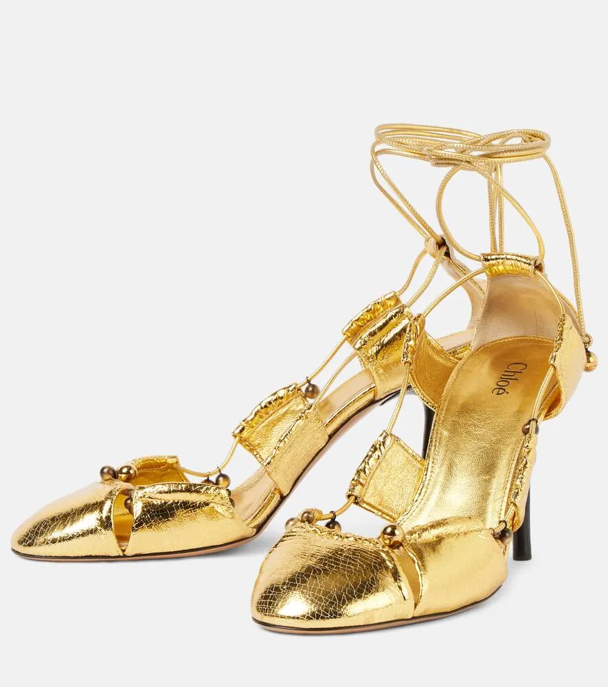 Chloe Luna metallic leather pumps
