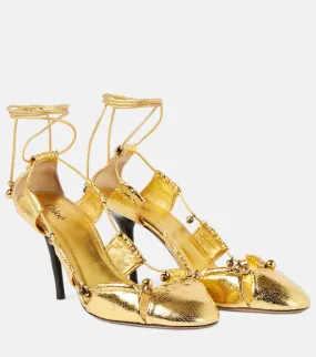 Chloe Luna metallic leather pumps