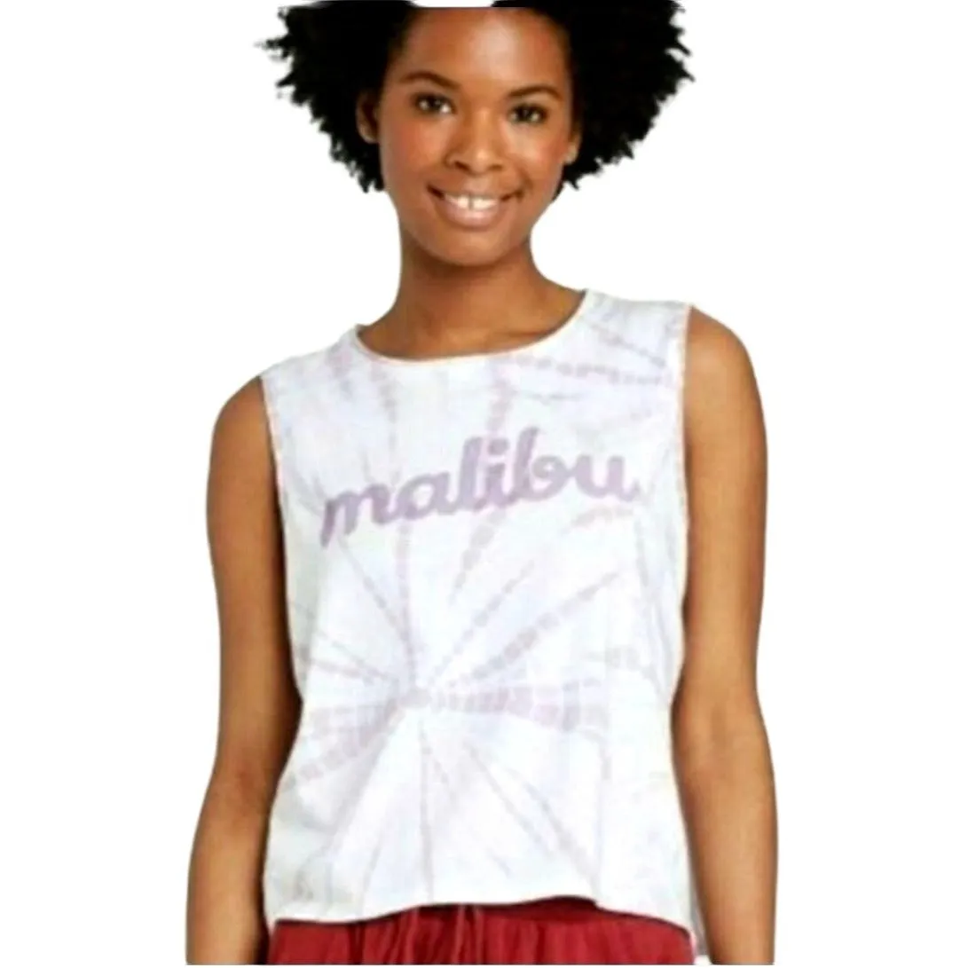 COLSIE Shirt Sleeveless MALIBU Cropped Tie-Dye Lightweight tank Crop top