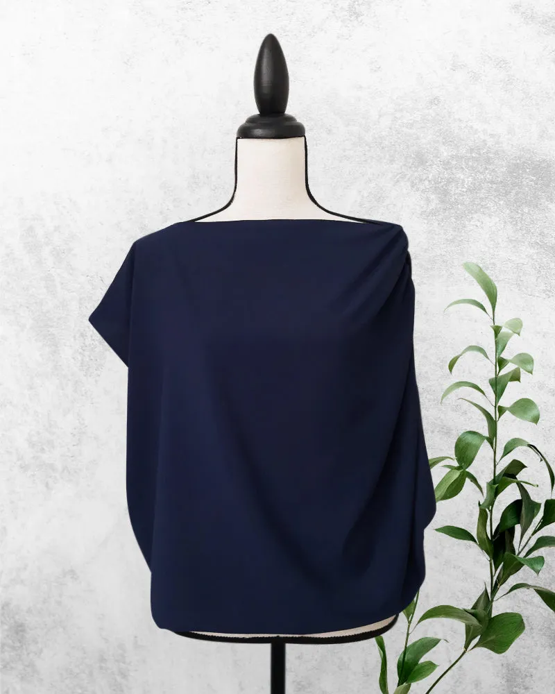 Ira Shirred Sleeves Crepe Stretch Top