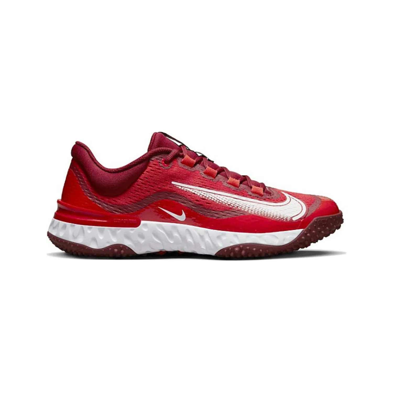 Nike Men's Alpha Huarache Elite 4 Baseball Turf Shoes Cleats (Red/White)