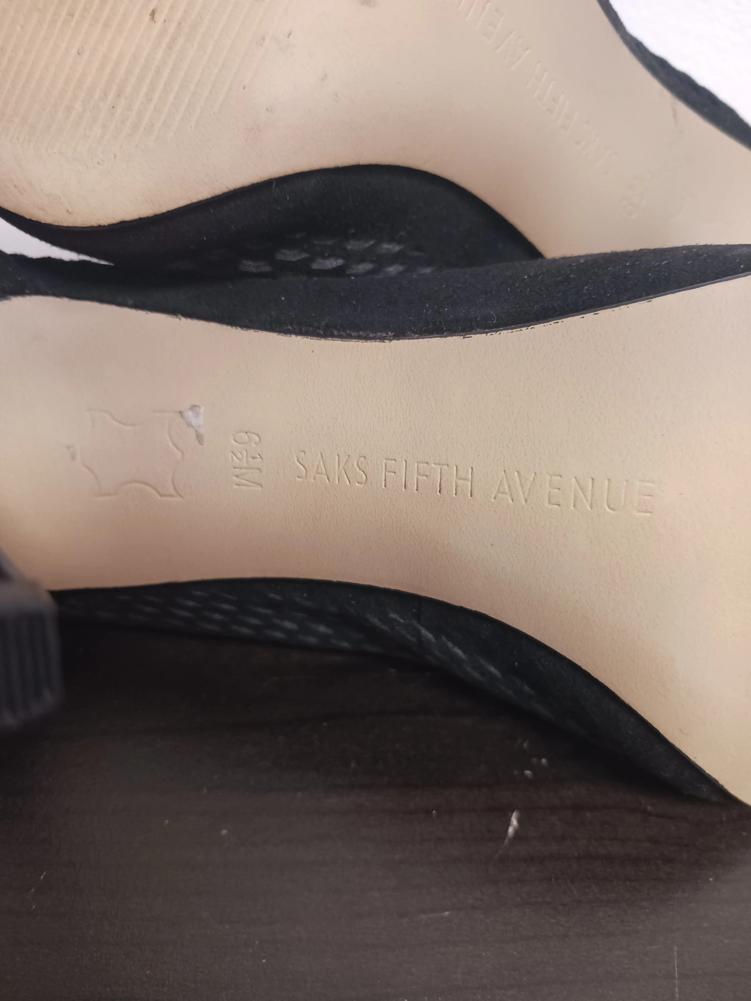 Saks Fifth Avenue Black Microsuede CADY Pumps  Shoes, Size 6.5M