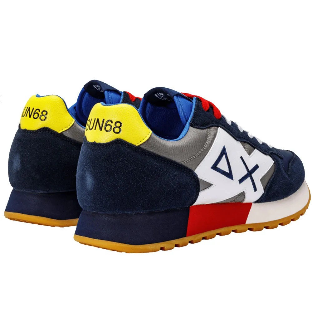 Scarpe Uomo Sun68 Sneakers Jaki Tricolors Navy Blue - Grigio Medio - Z33112