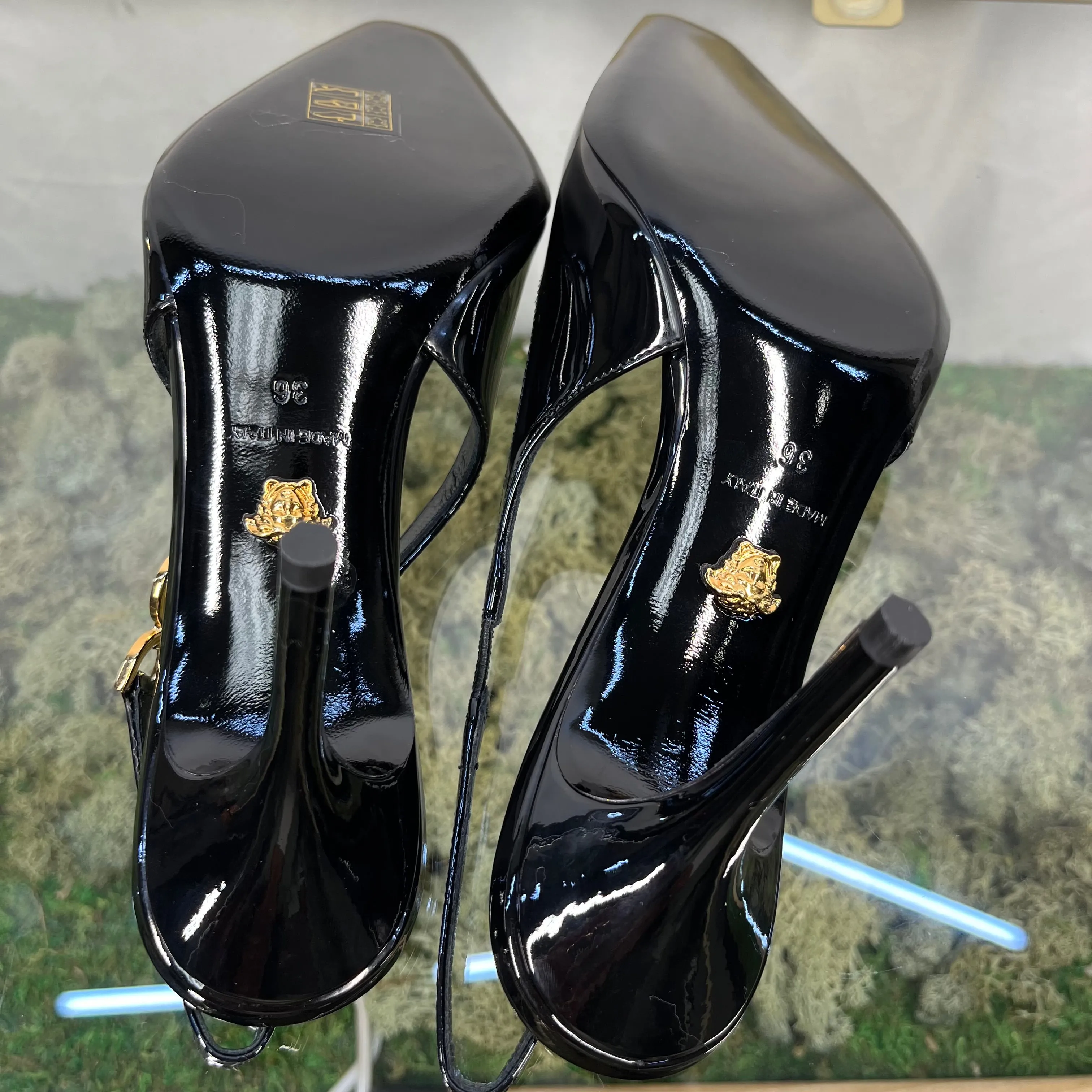 VERSACE 95' SlingBack Pumps 85mm Black SZ36